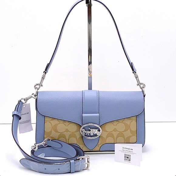 COACH New Authentic Coach C4067 Signature Canvas Georgie Shoulder Bag Crossbody - Picture 3 of 16